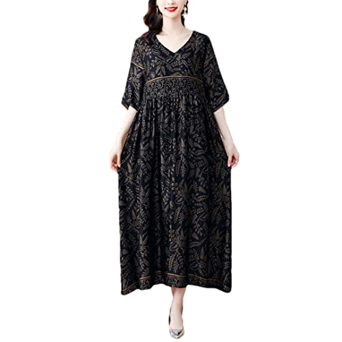 Robe d'été bohème vintage col en V XXL pour un confort fluide sans complexe - 2