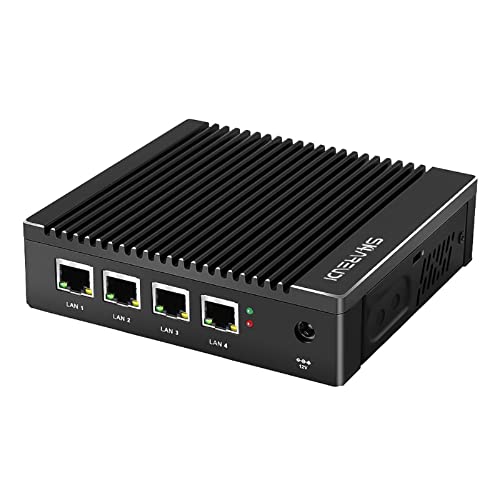 Processore potente: Firewall Micro Appliance Mini-PC con Intel N3700, 4 core / 4 thread (2MB L2 Cache, fino a 2,40GHz), supporta AES-NI, supporta Windows 10, Linux Ubuntu e altri sistemi Open Source. L'unità con chip i225 non è compatibile con IPCop/sophos/untangle.