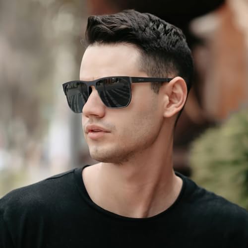 Image of CARFIA Square Driving Polarized Sunglasses for Men Spring Hinge Eyewear CA5227