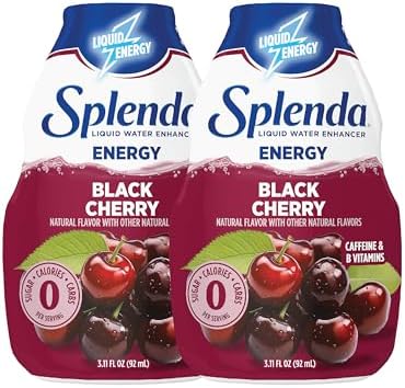 SPLENDA Energy Liquid Water Enhancer, Black Cherry, 3.11 Fl Oz, 2 Pack