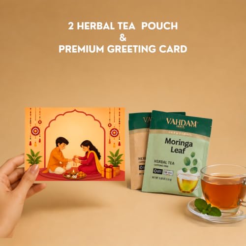 Image of Rakhi Gift Hamper, 9 Items, Raksha Bandhan Gift for Brother, Dry Fruits, Healthy Snacks, Herbal Tea, Roli Chawal, Greeting Card & Decorative Gift Box, Premium Gift Hamper Set