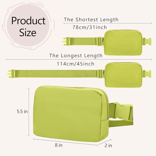 Image of VOROLO Fanny Pack For Women And Men Crossbody Bag Belt Bag Grass Green