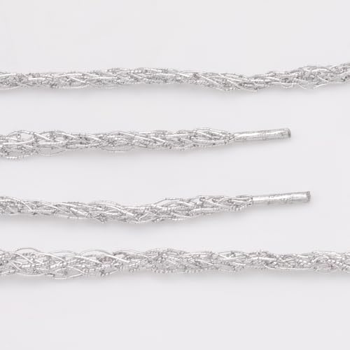 Glitter Silver Shoe Laces Metallic Shoestring Fashion Chain Shoelace for Sneakers Sparkle Bling Shoe Strings3