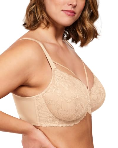 Image of HSIA Minimizer Bras for Women Unlined Underwire Lace Bras for Large Breasts | Full Coverage, Plus Size, Support Lift, Breathable, Everyday Essentials, Soft, Back Smoothing, Wide Straps, Sizes 32-46 C-I