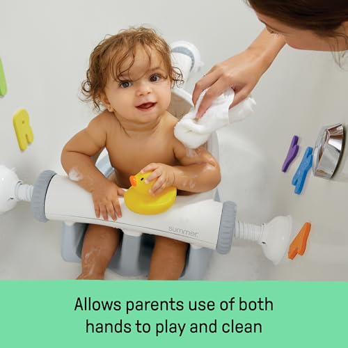 Ingenuity My Bath Seat for Sit-Up Baby Bathing, Sure & Secure Suction Cups, ASTM Safety Tested & Approved, Backrest for Assisted Sitting, Easy Setup & Storage, Aqua by Ingenuity - Image 6