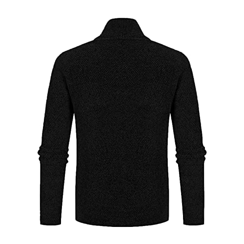 Shawl Collar Cardigan for Men Knit Sweater Fall Winter Loose Overcoat Open Front Outerwear3