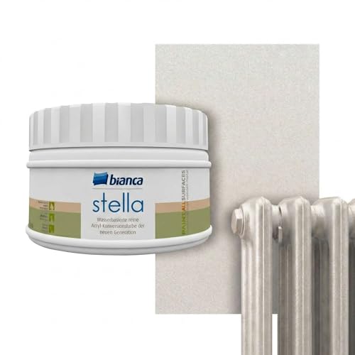 Bianca Stella Heizkörperlack Hitzebeständig Heizungslack Wasserbasierte Perlmutt Glänzend Kratzfest & Hochdeckend 250ml