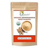 Grenera Organic Ashwagandha Powder 2.2 lbs (35.2 Ounce) (Withania somnifera) - Organic, Vegan, Kosher Certified