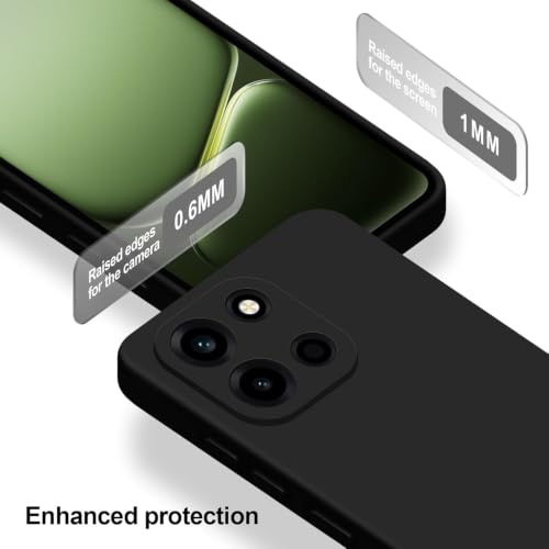 Image of DIZORO Microfiber Candy Compatible for Oneplus Nord 6 5G Smooth Touch Cushion Liquid Soft Silicone Gel Rubber Phone Case Non-Slip Full Body Protective Shockproof Back Cover - Black
