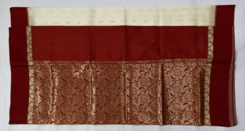 Generic red white and red silk saree – image 3