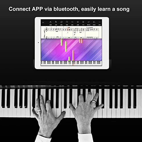 Piano numérique 88 touches avec touches lestées clavier électrique clavier portable support de piano Bluetooth MIDI for débutants adultes enfants inclus support, triple pédale, tabouret de piano (Col - Les Beatles, Paul McCartney, John Lennon, RIngo Starr, George Harrison Piano numérique 88 touches avec touches lestées clavier électrique clavier portable support de piano Bluetooth MIDI for débutants adultes enfants inclus support, triple pédale, tabouret de piano (Col – Image 6
