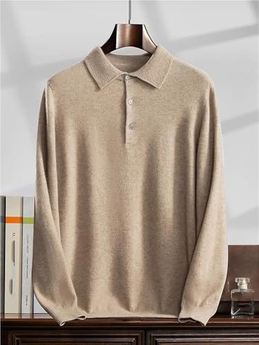Men's Cashmere Polo Pullover Knitwear Sweater Fall Winter Casual Comfortable Warm Versatile Office Wear Basic Top(Q Gray9,X-Large)2