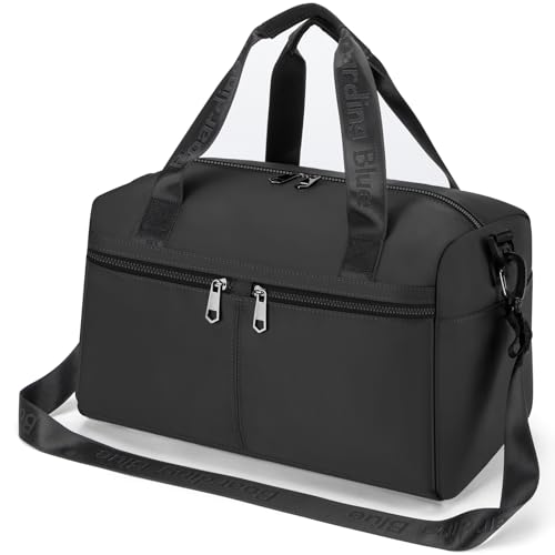 For United Airline 17x10x9 Inches Personal Item Underseat Travel duffle bag, ports Tote Gym Bag,Shoulder Weekender Overnight Bag (Black)