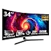 Gawfolk 34 inch Ultrawide 21:9 Gaming Monitor UWQHD 165Hz Curved 1500R