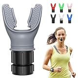 HNCY Oxyfit Lungentrainer, Oxyfit Atemtrainer für die Lunge, Atemtrainer Lungentrainer mit einstellbaren Widerständen, Ausdauertraining Erhöhung der Lungenkapazität, Atem Fitness Übungsgerät (Grau)
