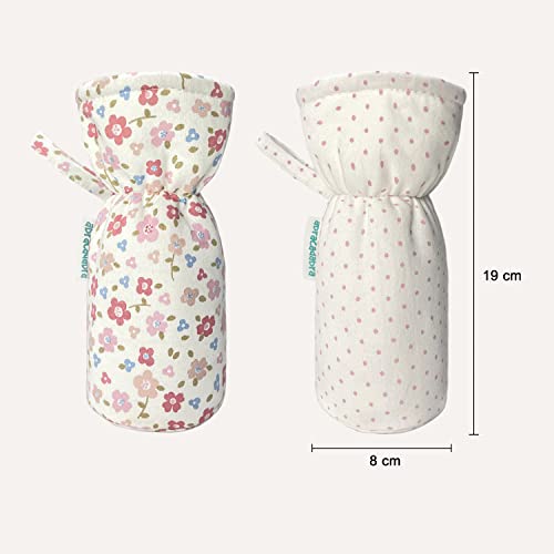 Image of abracadabra Cotton Bottle Modern Cover (Set Of 2) - Vintage Floral, Multicolor