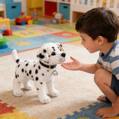 Xiyocadt Hund Kuscheltier, Plüschtier Hunde 25/32cm, Stofftier Plüschhund-Weizenhund Fleckenhund Plüsch Spielzeug für Baby Kinder Freunde (Stellung 25CM)