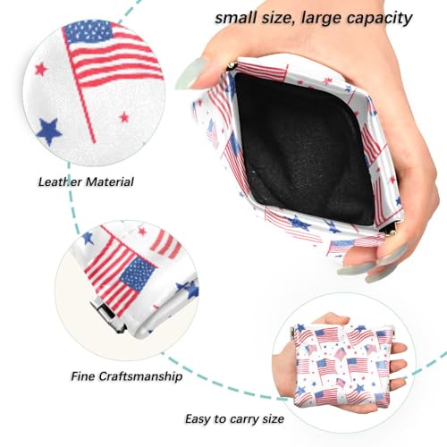 Flags Stars Coin Purse Leather Pouch Change Purse, Squeeze Coin Pouch for Cards, Keys & Lipsticks, Unisex2