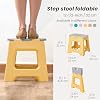 Vigar Compact Folding Step Stool - 12-1/2 Inch Foldable Step Stool for Adults, Lightweight Portable Stool with Handle, Non Slip Step Stool, Space-Saving Stool up to 330 lb - Spring Yellow