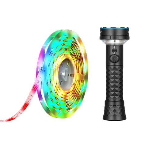 OLIGHT Ostrip Smart LED Strip Lights with App Control Bundle with Prowess Rechargeable High Lumen Flashlights