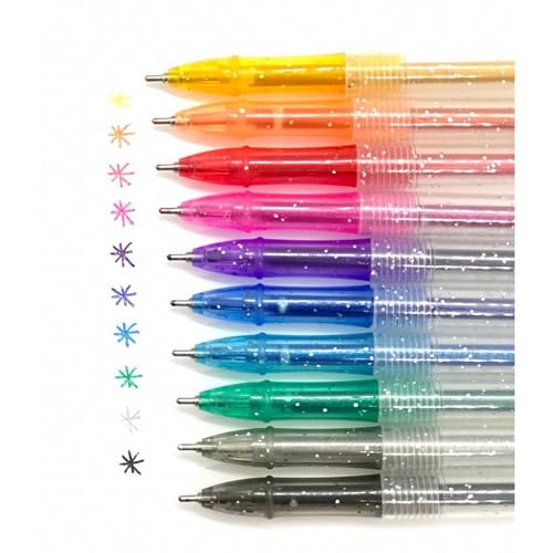 Conjunto de 24 Canetas Gel Coloridas com Decoração de Frutas, Ponta 0.5mm