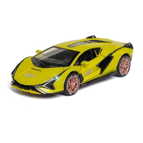 Image of 1:32 Alloy Die Cast Metal Model Sian -63 Toy Car Lamborgini Sian Pull Back Diecast Car with Openable Door and Sound Light, Gifts Toys for Kids