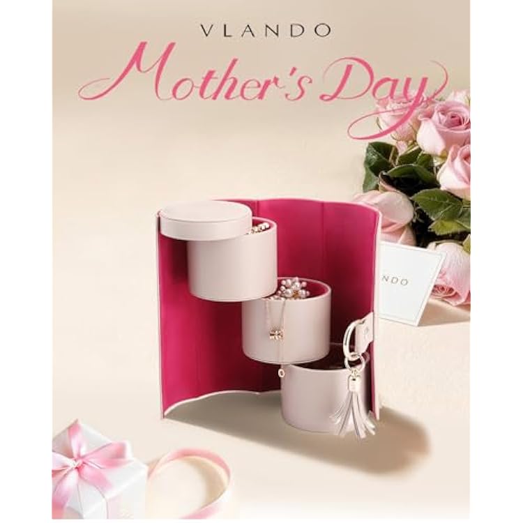 VLANDO Viaggio Mothers Day Gifts Her - Small Jewelry Case Box - Travel Essential Accessories for Women, Travelers, Couples, Mom, Friends, Bridesmaid