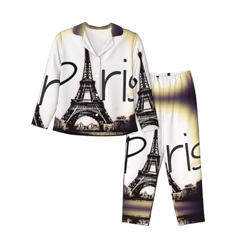 Pyjama Tour Eiffel Love Paris pour femmes idéal pour des soirées cocooning
