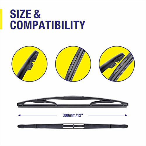 Image of 5 PLUS 12 inch Rear Wiper Blade Replacement for Chevy Tahoe 2014-2007 /Buick Enclave 2016-2008 /Ford 2012-2008, BACK Windshield Wiper Blade (12E)