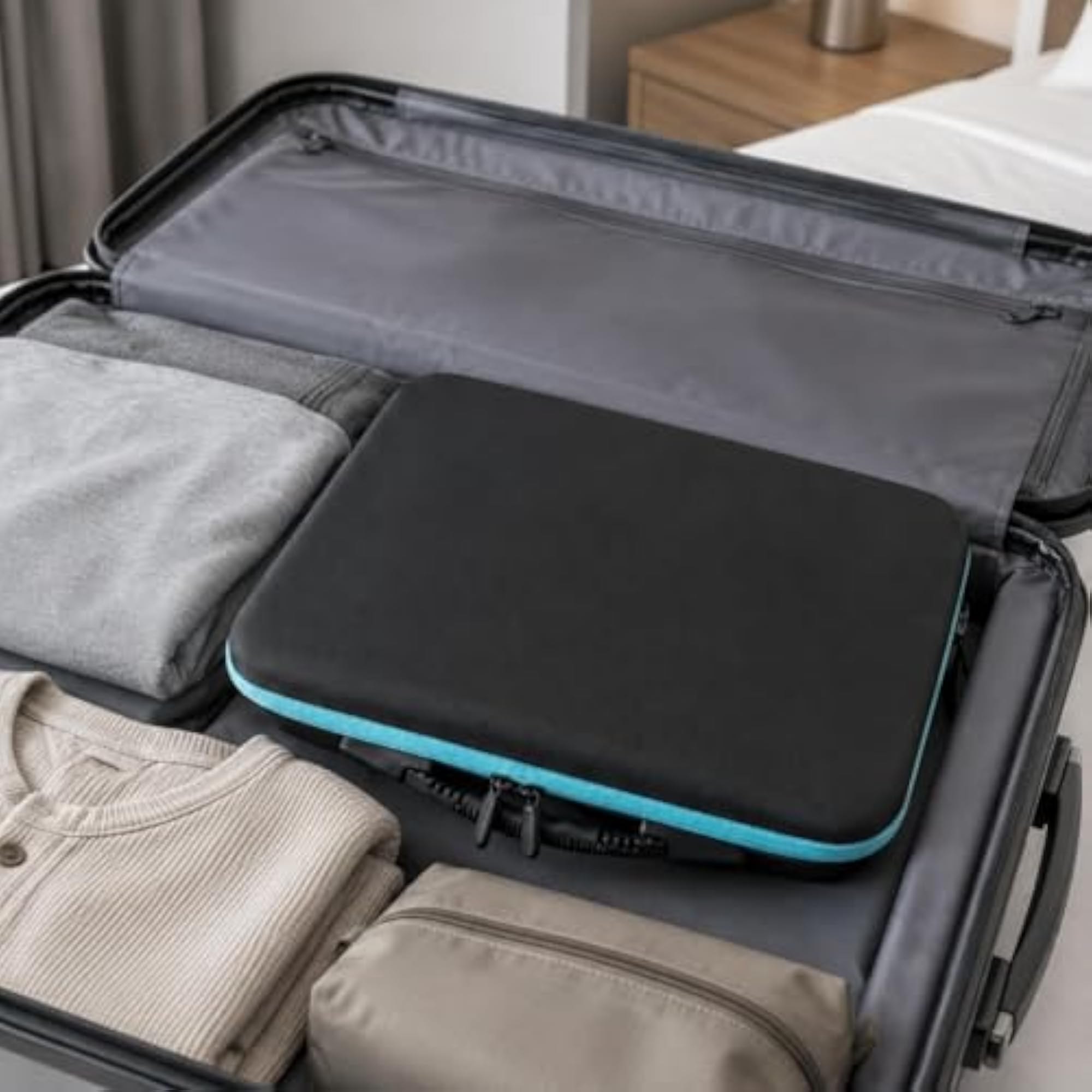 Shock Resistant 7 Bottle Travel Organizer with Zipper Closure