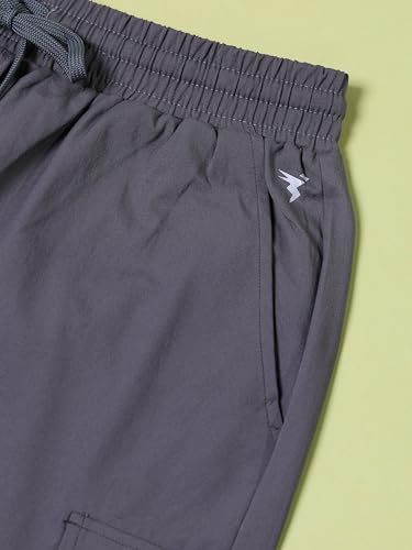 Image of TECHNOSPORT Men's Solid Slim Fit Sports Shorts TS Flexi Quick Dry Polyester Drawstring with Pockets UPF50+ for Gym Running Workout Anti Odour