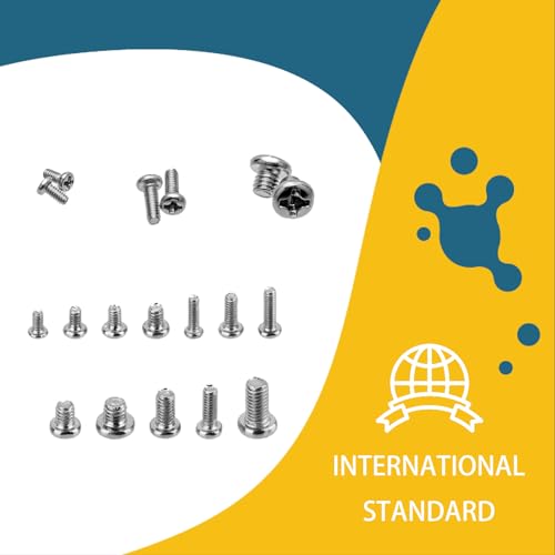 woshilaoDS 1140 Stk Mini Kleine Schrauben Set, M1.4 M1.6 M1.7 M2 M2.5 M3 Mikro Schrauben Sortiment Kit, Rundkopfschrauben Kreuzkopfschrauben für Brillen Uhren Laptops Computer