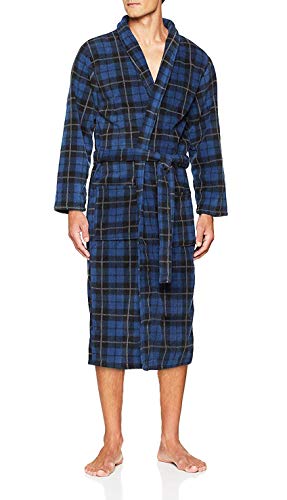 John Christian 43230-84870 Men'S Fleece Robe Blue Tartan thumb #1