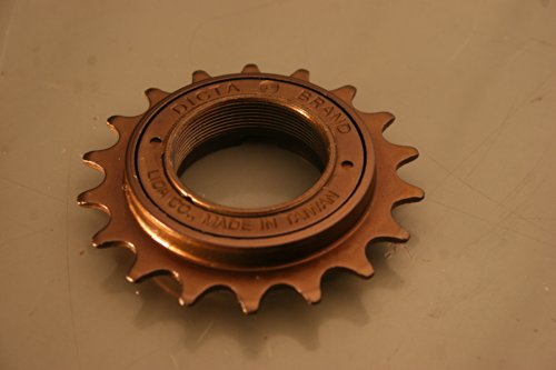 Dicta Rueda libre con 16, 17 o 18 dientes, negro o cromo, 1/8 pulgadas o 3/32 pulgadas – pista (bronce sin revestimiento, calibre 18T 1/8 pulgadas de ancho)
