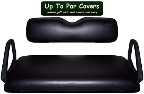 E-Z-Go TXT (BLACK) Golf Cart Seat Cover Set Made with Marine Grade Vinyl - Staple On (READY TO SHIP)