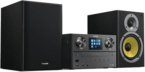 Philips Micro Système Musical TAM8905, 100W, Bluetooth, Spotify Connect, radio Internet, DAB+, lecteur CD, USB, haut-parleurs Bass Reflex, contrôle sonore numérique, design classique avec écran couleu - 2