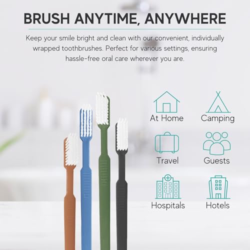 Image of Avistar 80 Prepasted Disposable Toothbrushes Individually Wrapped - Single Use Pre Pasted Disposable Toothbrushes with Toothpaste Built in - Waterless Toothbrush for Travel, Guests, Hotel, & Camping
