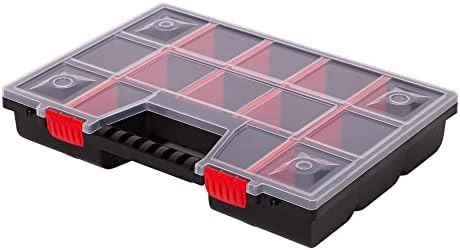 Mivos Skrzynka asortymentowa 8" na akcesoria i małe części pudełko na śruby z 11 przegródkami do przechowywania małe pudełko asortymentowe 195 x 155 x 35 mm skrzynka do sortowania pudełko do sortowania