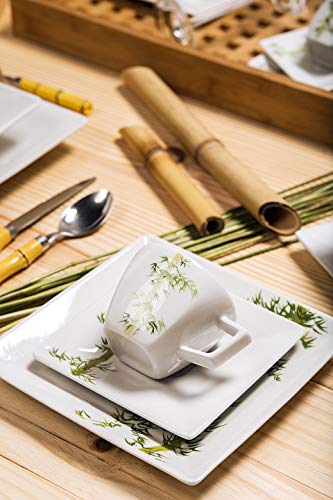 Aparelho de Jantar/Chá 20 Peças, Oxford, Quartier Bamboo - GM20-2416, Branco/Verde