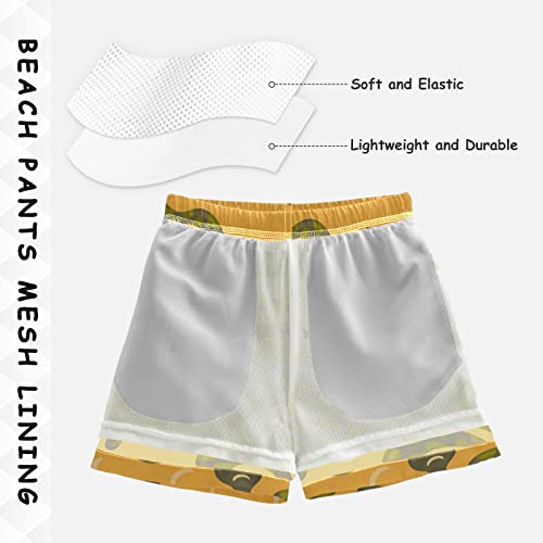 Green Sad Snake Boys Swim Trunks Kids Beach Board Shorts Swimsuit 3-14 Years-2T4