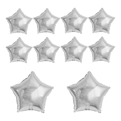 Image of MEETINGU Silver Star Balloons - 18 Inch Star Foil Balloons, 10PCS Mylar Balloons for Birthday Party, Anniversary, Wedding, Baby Shower