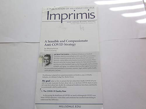 Imprimis, October 2020 Volume 49, Number 10, "A Sensible and Compassionate Anti-Covid Strategy"