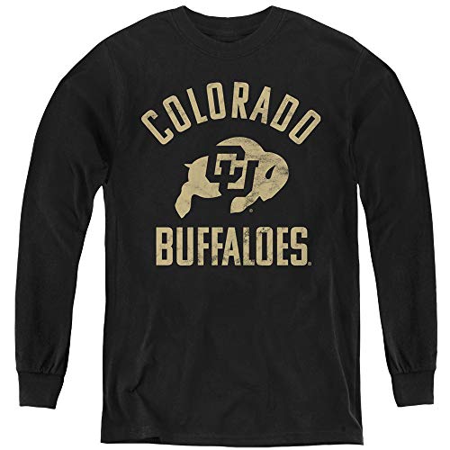University of Colorado Official One Color Buffaloes Logo Youth Long Sleeve T Shirt, Black, Medium