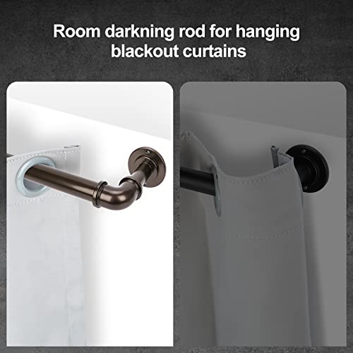 Olv Bronze Industrial Curtain Rods For Windows 28 To 48 Inch(2.3-4Ft),1'' Blackout Wrap Around Curtain Rods,Indoor And Outdoor,Size:18''-45'' thumb #4