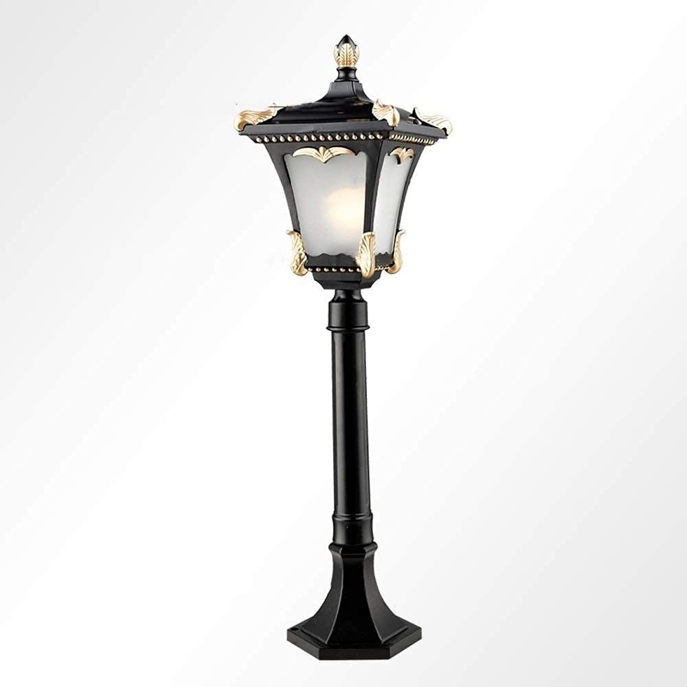 Lámpara de Poste de Poste Alto de 83 cm Luz de césped Impermeable para Exteriores Farola de Patio Trasero Lámpara de Columna de bolardo Cuadrado de Vidrio de Aluminio Grueso Accesorio de iluminación