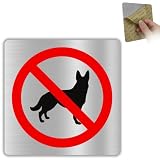 LEIASA | Cartello Vietato Accesso ai Cani - 10x10 cm - Alluminio - No Dogs
