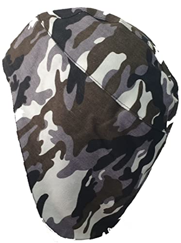 Touca De Soldador Camuflado Cinza Solda Metalúrgico Industrial Pintor (TAMANHO ÚNICO 56-58, Camuflad