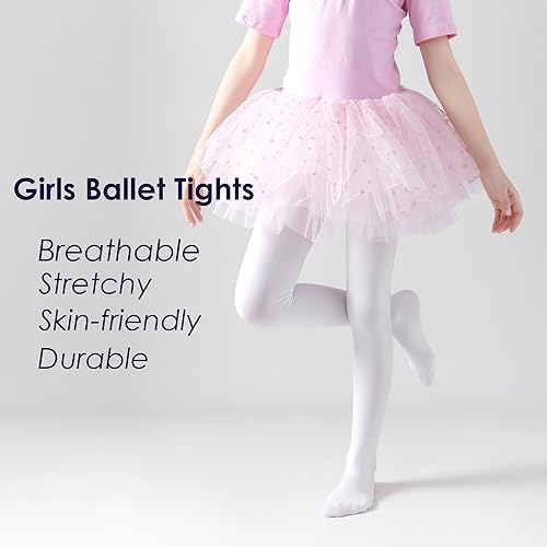 EPEIUS Ballet Tights for Girls 90D Footed Dance Tights Toddler Ultra Soft School Stockings Kids Leggings 3T-14 Years Old2
