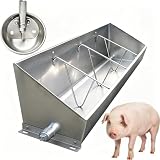 DPSXZMZ Hog Feeder Livestock Waterer Drinking Trough Heavy Duty Stainless Steel, Separated Fence Feeder...