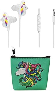 Unicorn Earbuds for Kids Girls, TMHH Cute Headphones with Earphone Case, Microphone, Volume